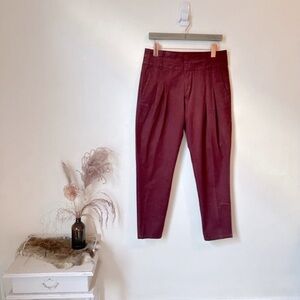 audrey 3+1 dark red women's tapered dress pants